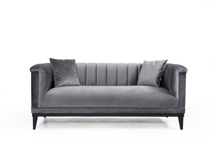 Atelier Del Sofa Trendy - Sofá de 2 plazas con sofacama - Gris oscuro